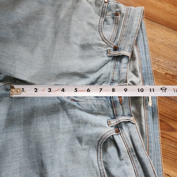 Eileen Fisher Jeans 8 Blue Raw Step Hem Ankle Organic Cotton Stretch - Picture 8 of 11